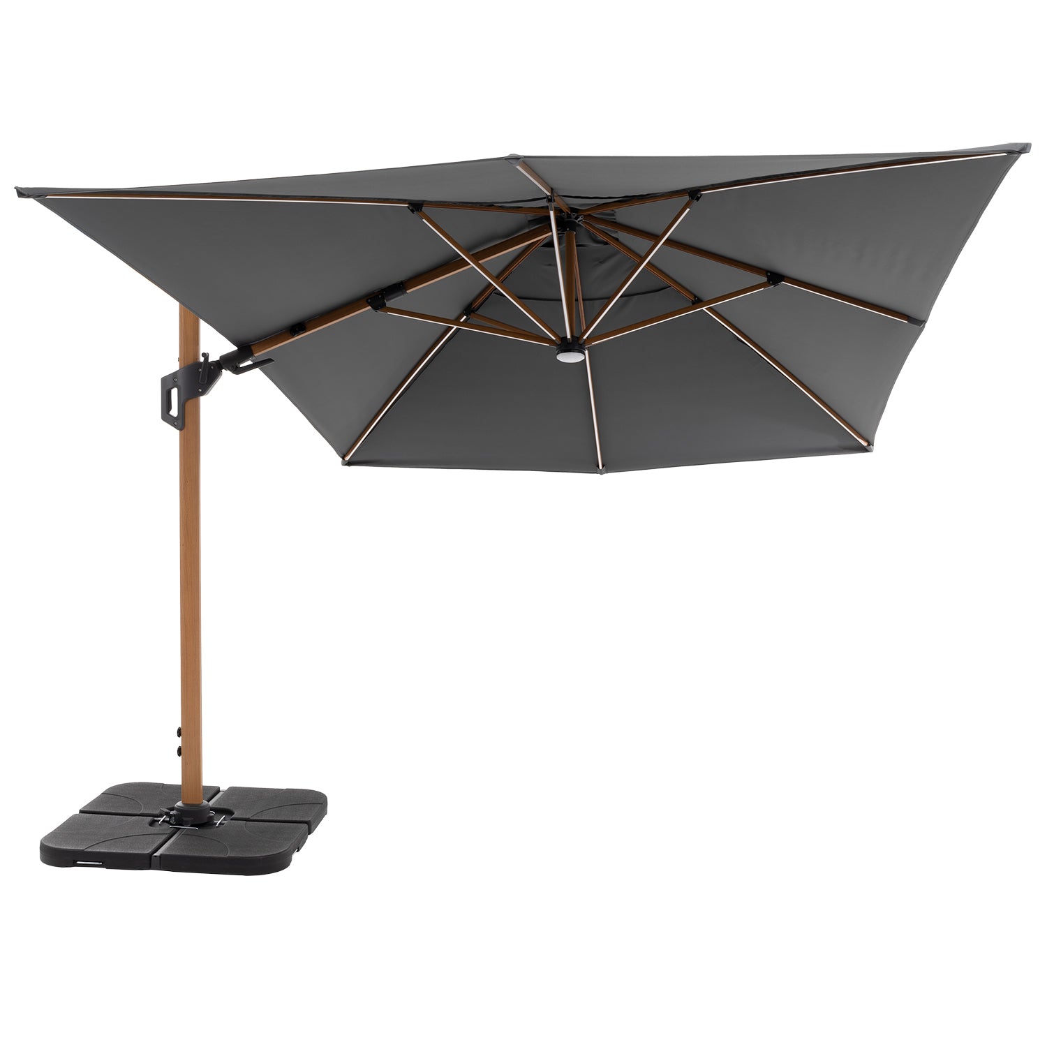 VESTIAMO CASA GIARDINO - Ombrellone da giardino con LED e Pannello Solare Grigio 3x4 metri